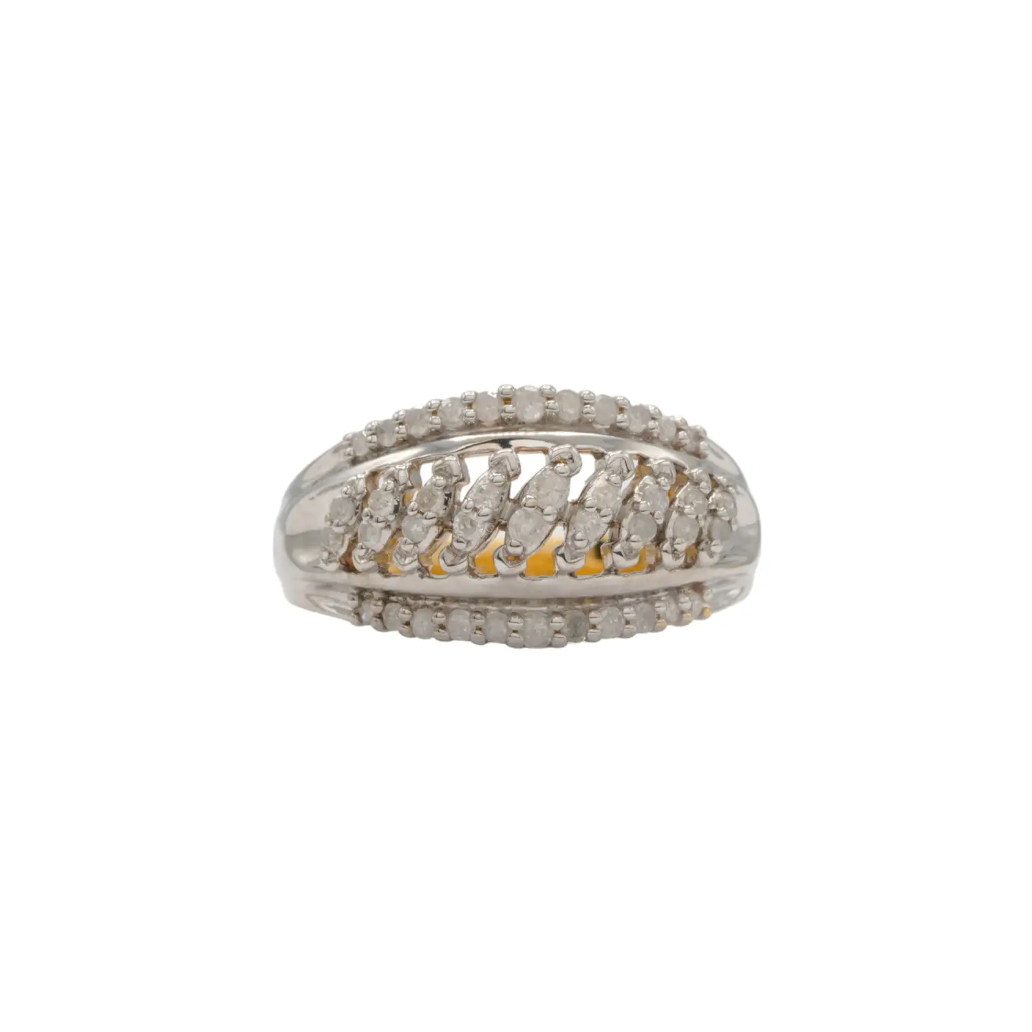 คัลเลอร์ ไดมอนด์ แหวนเงิน925 ชุบทอง10K ประดับเพชร Icy Diamond