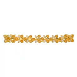 คริสตัล จอย  สร้อยข้อมือเงิน925  ชุบทอง18K ประดับซิทริน และเซอร์คอนสีขาว - Image 3