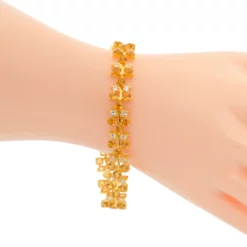 คริสตัล จอย  สร้อยข้อมือเงิน925  ชุบทอง18K ประดับซิทริน และเซอร์คอนสีขาว - Image 2