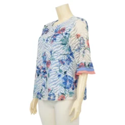 อาลิย่า เสื้อเบลาส์คอกลม  แขน 3 ส่วน ปลายแขนแต่งระบาย  ผ้าลูกไม้ราเชล - Image 3