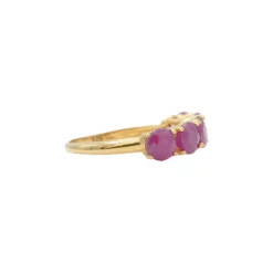กลิทซ์ จิวเวล แหวนเงิน925 ชุบทอง18K ดีไซน์ Five Stone Ring ประดับทับทิม - Image 4