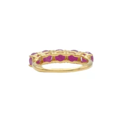 กลิทซ์ จิวเวล แหวนเงิน925 ชุบทอง18K ดีไซน์ Five Stone Ring ประดับทับทิม - Image 5