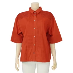 แอลลี่ เสื้อเชิ้ต แขน 3 ส่วน ตัดต่อผสมผ้าพื้น - Image 3