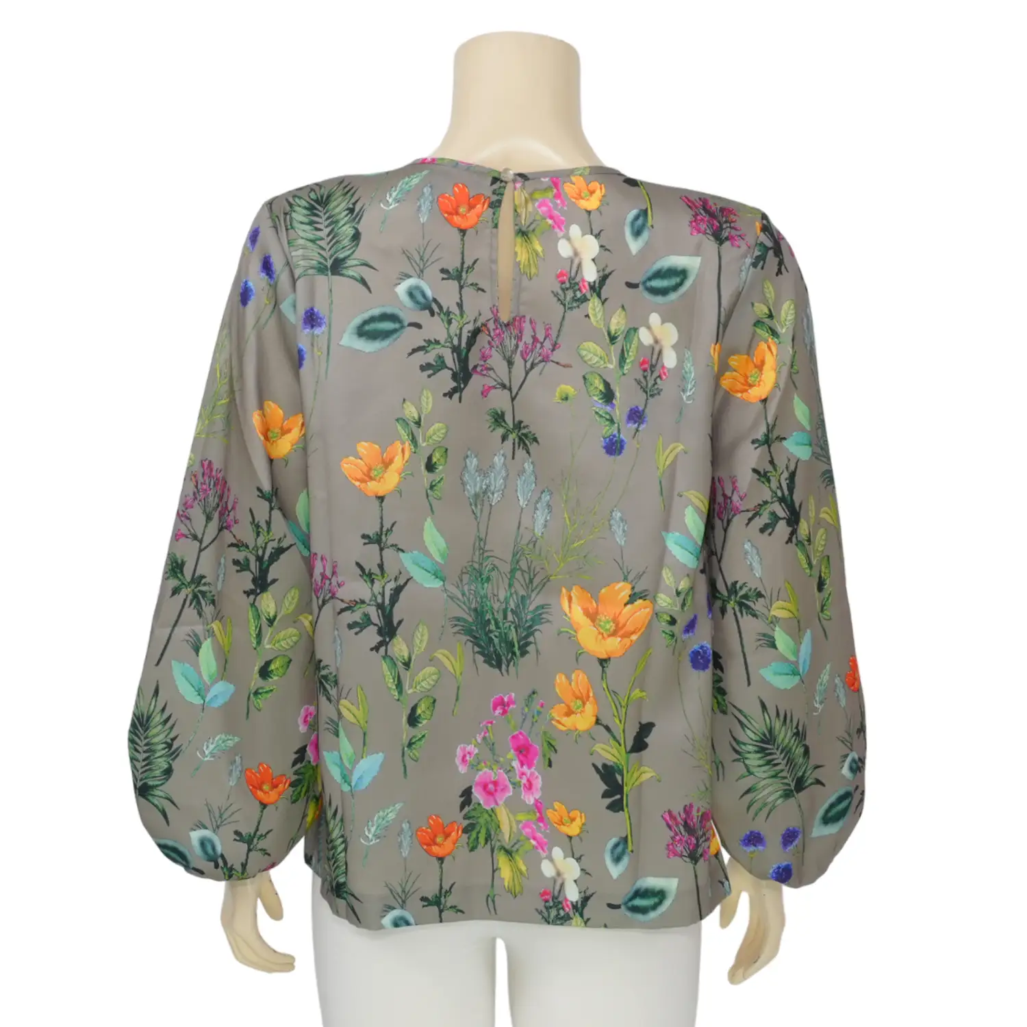 เบคกี้ รัสเซล เสื้อเบลาส์คอกลม แขนพองยาว 5 ส่วน ผ้าซาติน - Image 3