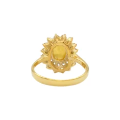ศอศาลา เจมส์ แหวนเงิน925 ชุบทอง18K ประดับบุษราคัมและ เซอร์คอนสีขาว - Image 4