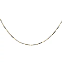 อิตาลี โกลด์ สร้อยคอทอง18K และทองขาว18K ลายลูกบอลและข้อ - Image 2