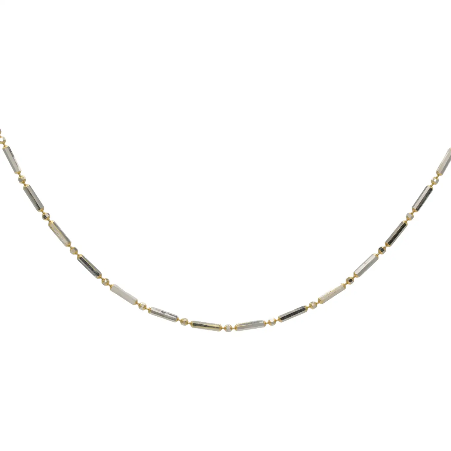 อิตาลี โกลด์ สร้อยคอทอง18K และทองขาว18K ลายลูกบอลและข้อ - Image 2