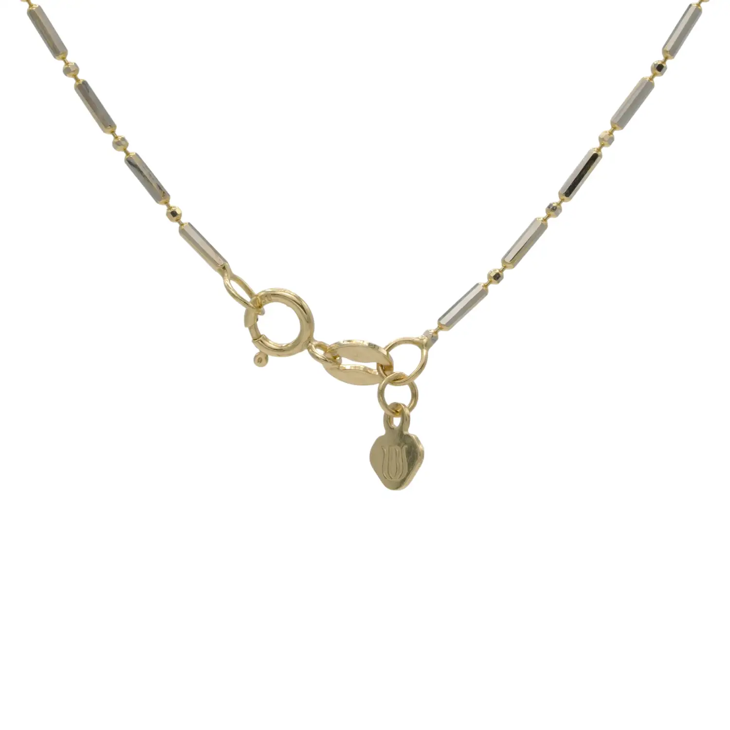 อิตาลี โกลด์ สร้อยคอทอง18K และทองขาว18K ลายลูกบอลและข้อ - Image 3