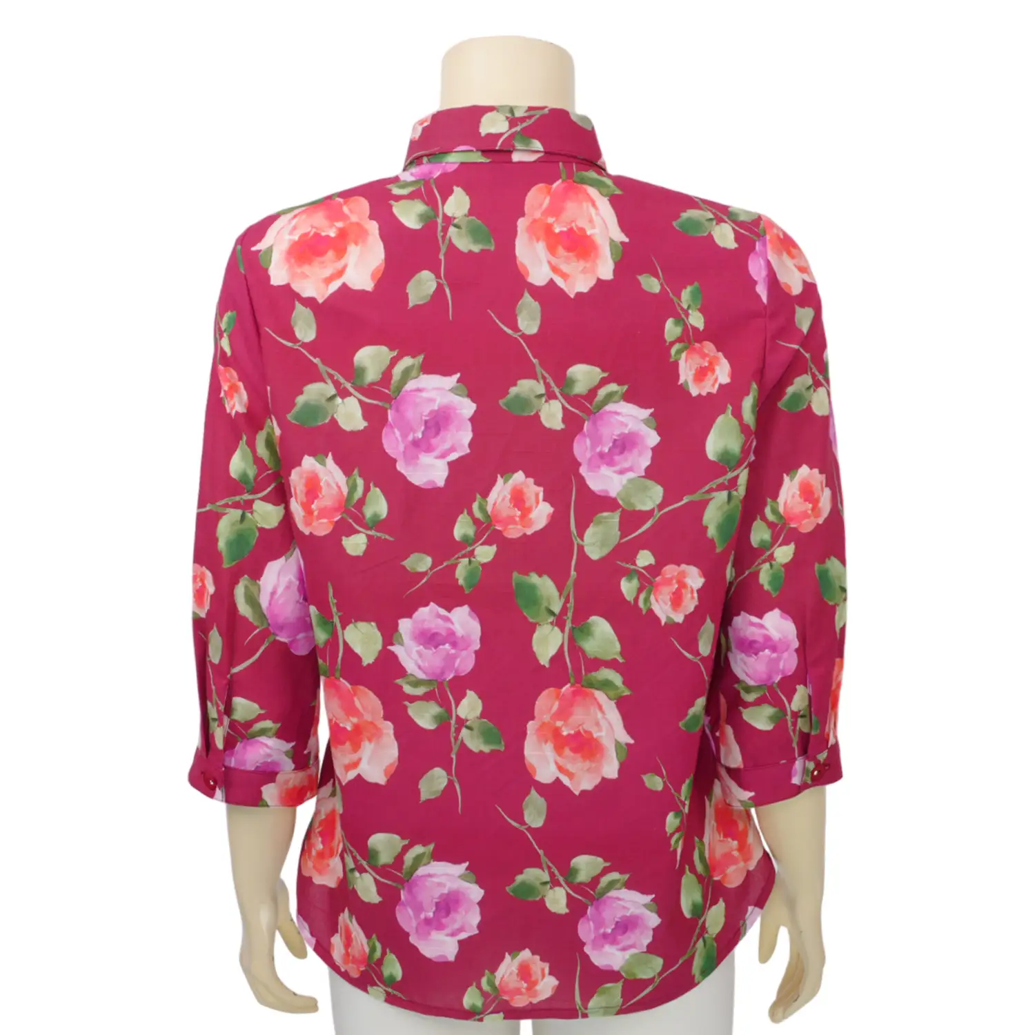 วาโก้ เบลาส์ เสื้อเชิ้ต แขน 4 ส่วน พิมพ์ลายดอกกุหลาบ - Image 3
