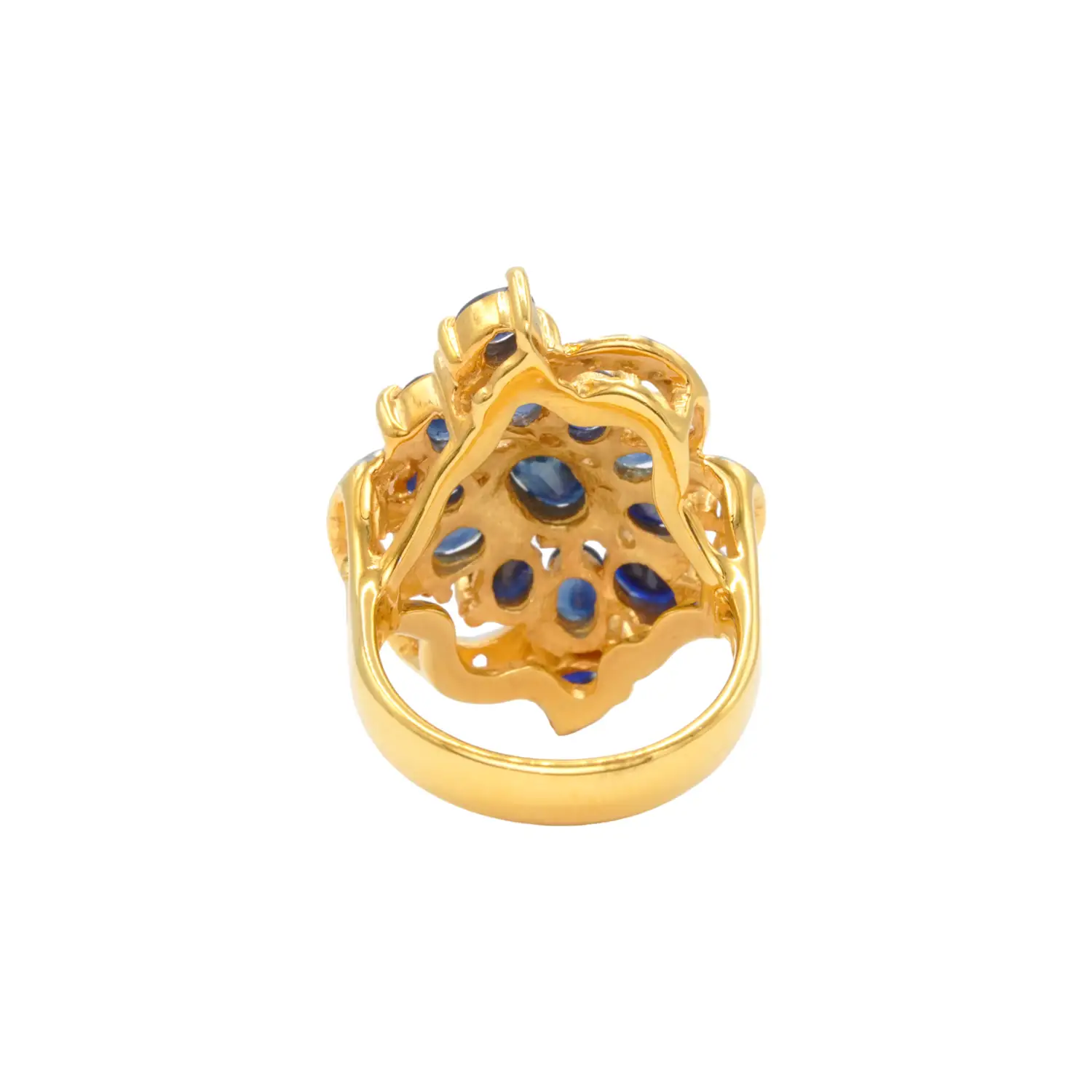 อัญญามินทร์ แหวนเงิน925 ชุบทอง18K ประดับไพลินและโทแพซสีขาว - Image 4
