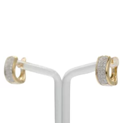 ไดมอนด์ โชว์ ต่างหูเงิน925 ชุบทอง18K ประดับเพชร ดีไซน์ Time 4 Luxury - Image 2