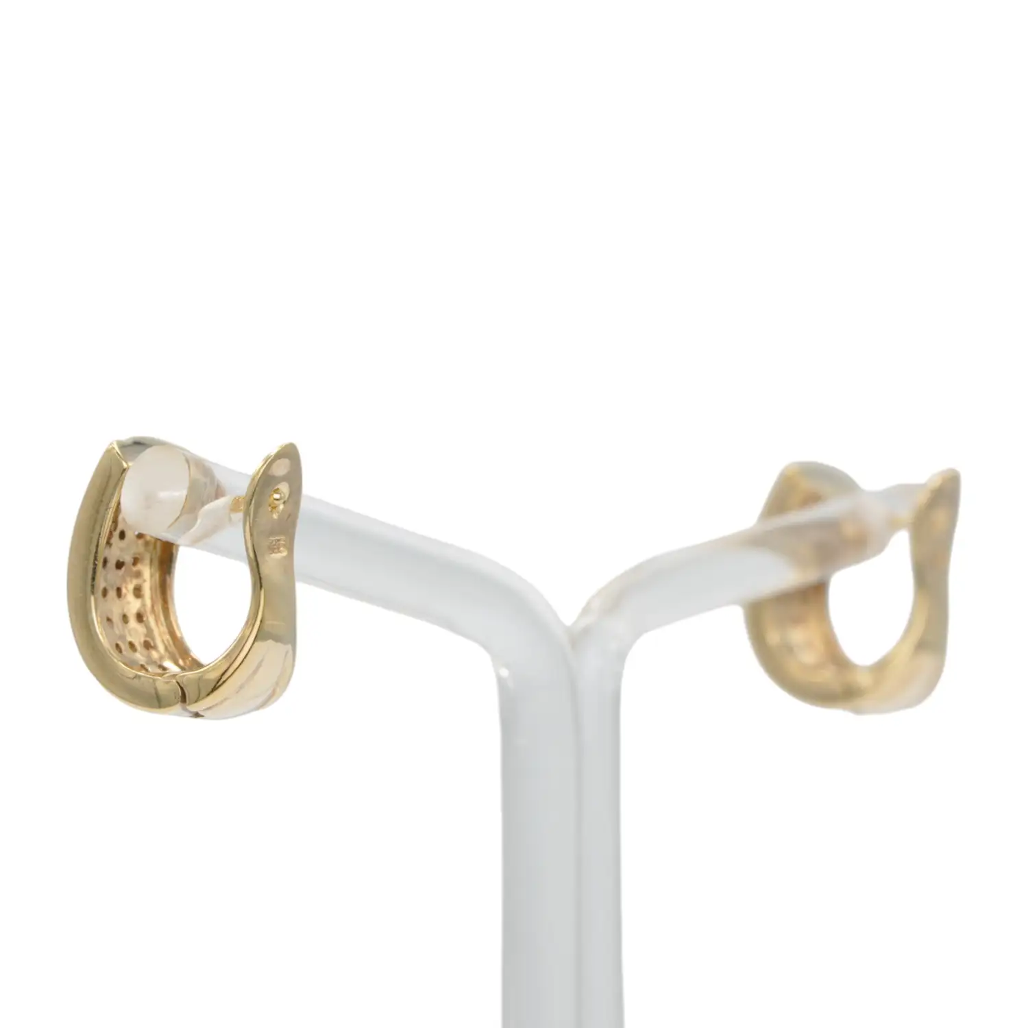 ไดมอนด์ โชว์ ต่างหูเงิน925 ชุบทอง18K ประดับเพชร ดีไซน์ Time 4 Luxury - Image 3