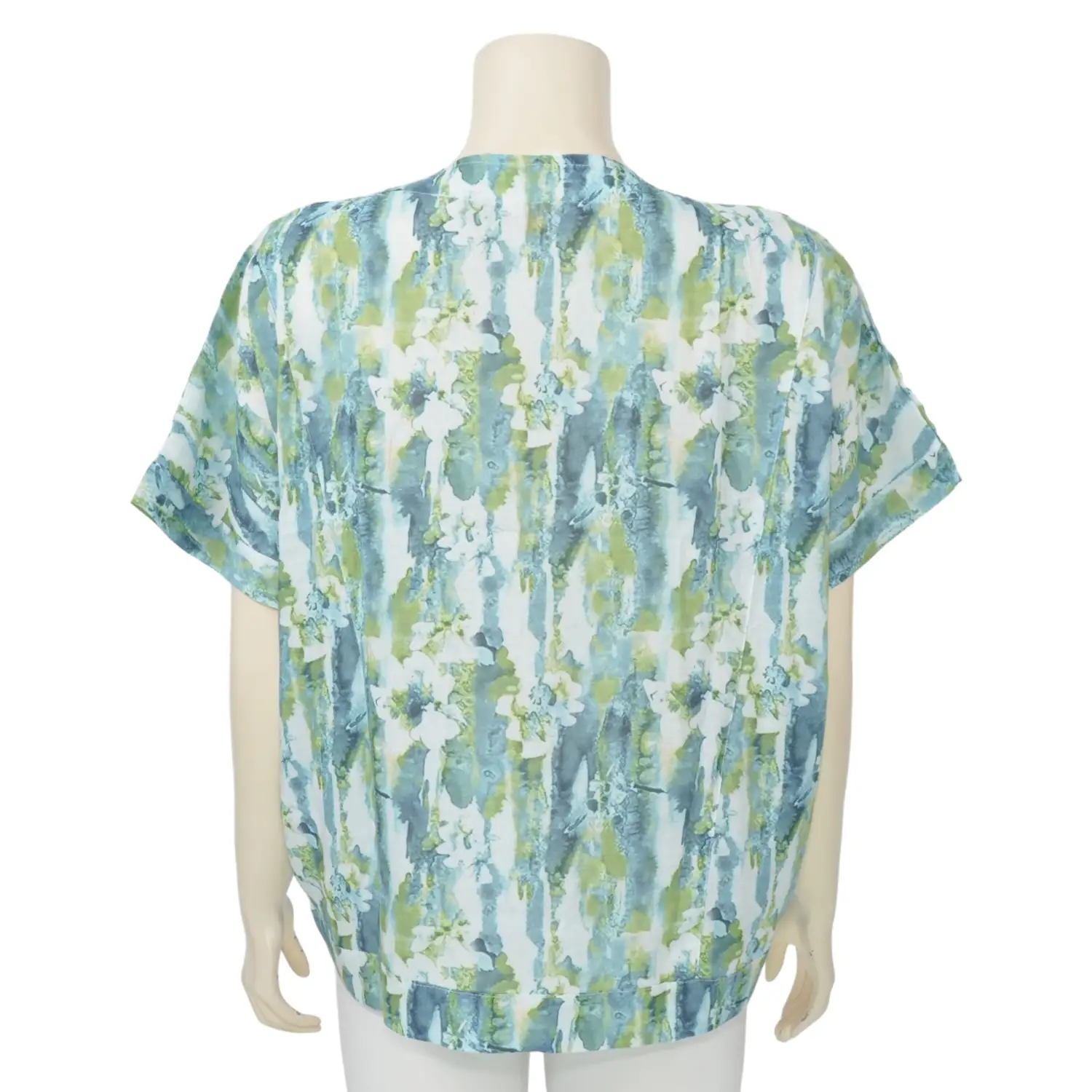เมริสสา เสื้อเบลาส์คอวี แขนสั้นทรงแขนในตัว ผ้าเรยอน พิมพ์ลายดอกไม้ - Image 3