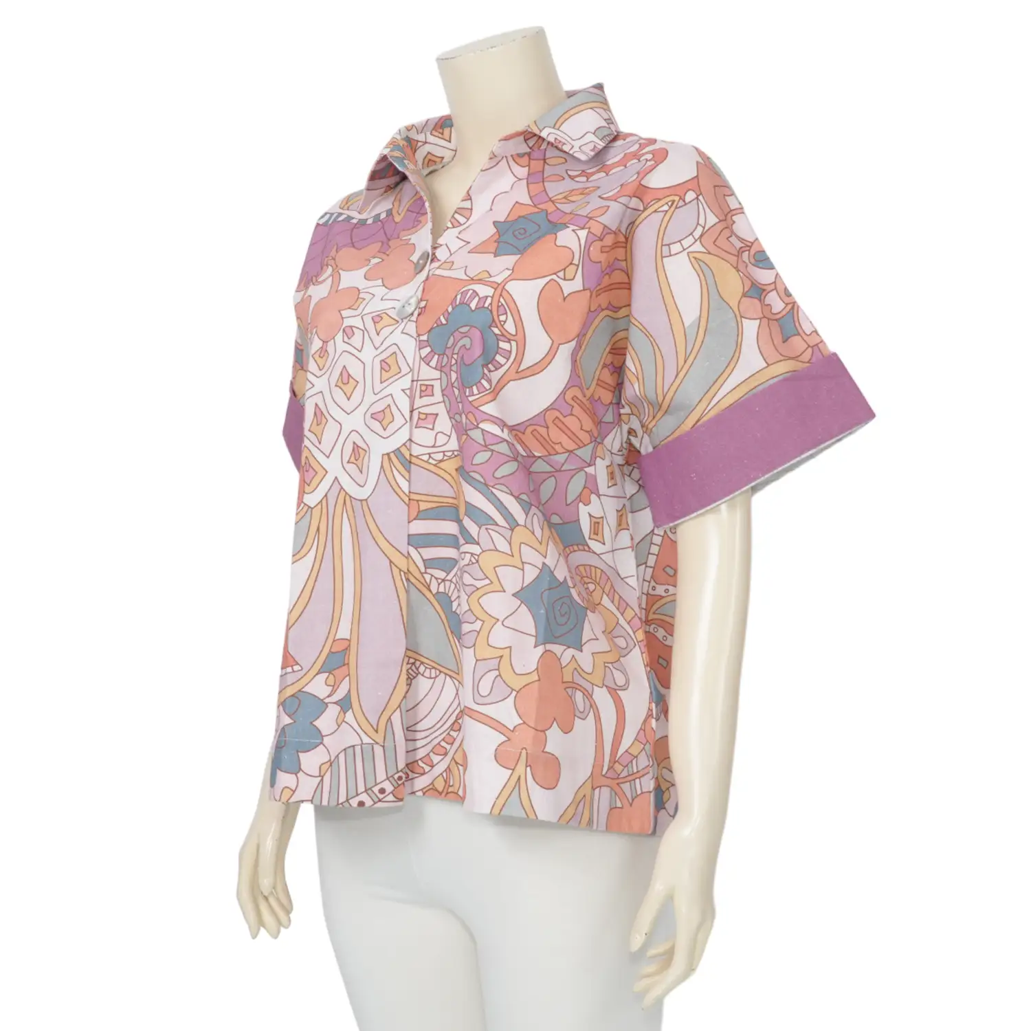 เมริสสา เสื้อคอปก แขนในตัว ผ้าคอตตอน พิมพ์ลายกราฟิก - Image 2