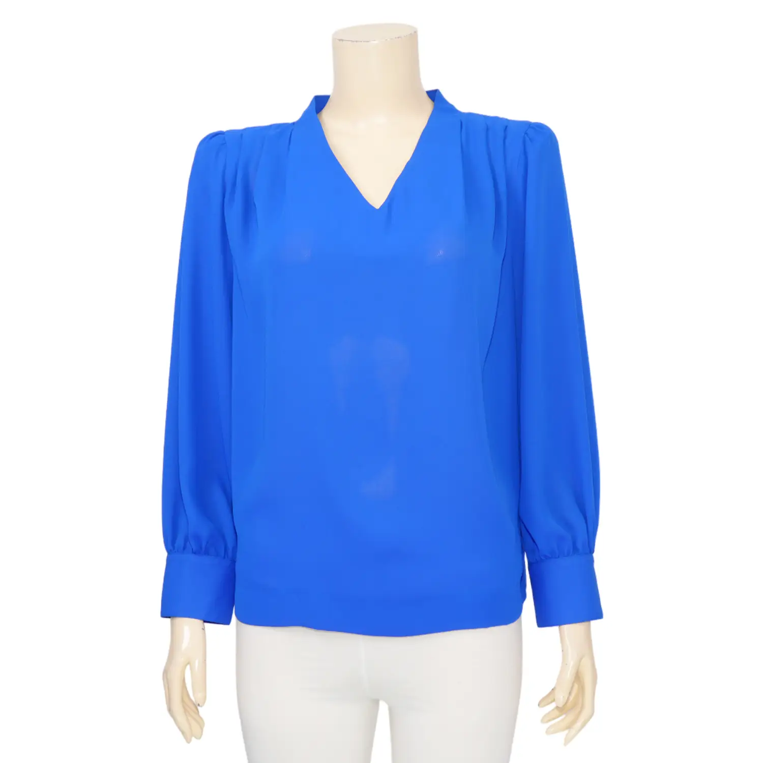 เบคกี้ รัสเซล เซตเสื้อคอเบลาส์คอวี แขนยาวทรงแขนพอง ขอบคอตั้งด้านหลัง - Image 3