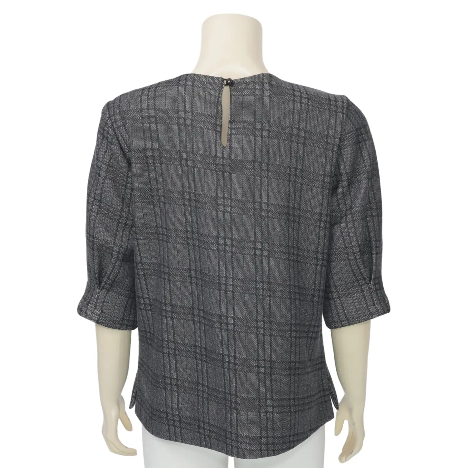 ชมพู เสื้อเบลาส์คอกลม แขน 3 ส่วน ผ้าชาแนล - Image 3