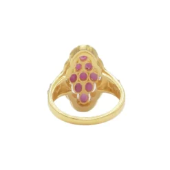 เนตรไอริน แหวนเงิน925 ชุบทอง18K ประดับทับทิม และโทแพซสีขาว - Image 4