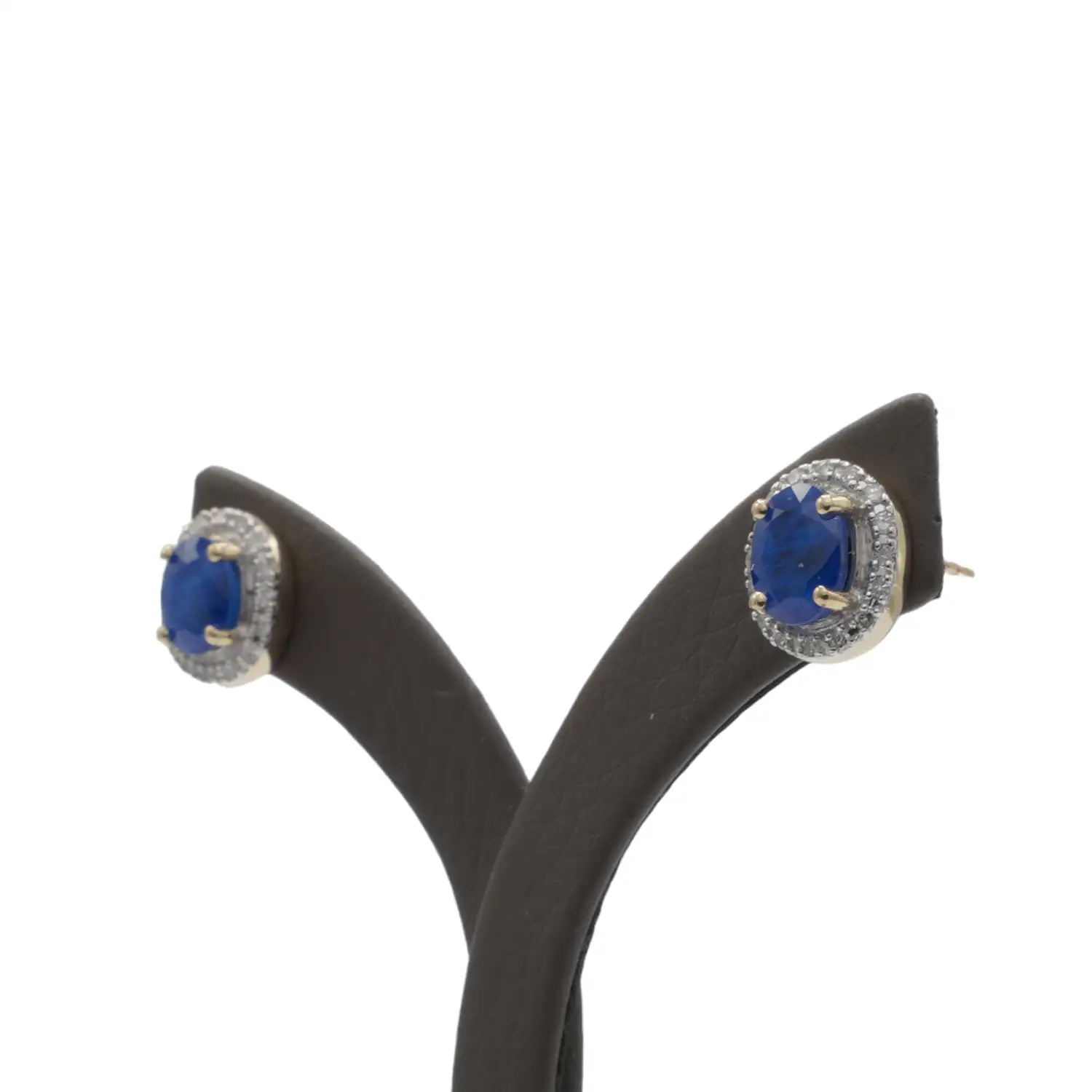 เจมสโตน เวิล์ด ต่างหูทอง10K ประดับสปิเนลสีน้ำเงิน โคบอลต์และเพชรสีขาว - Image 2