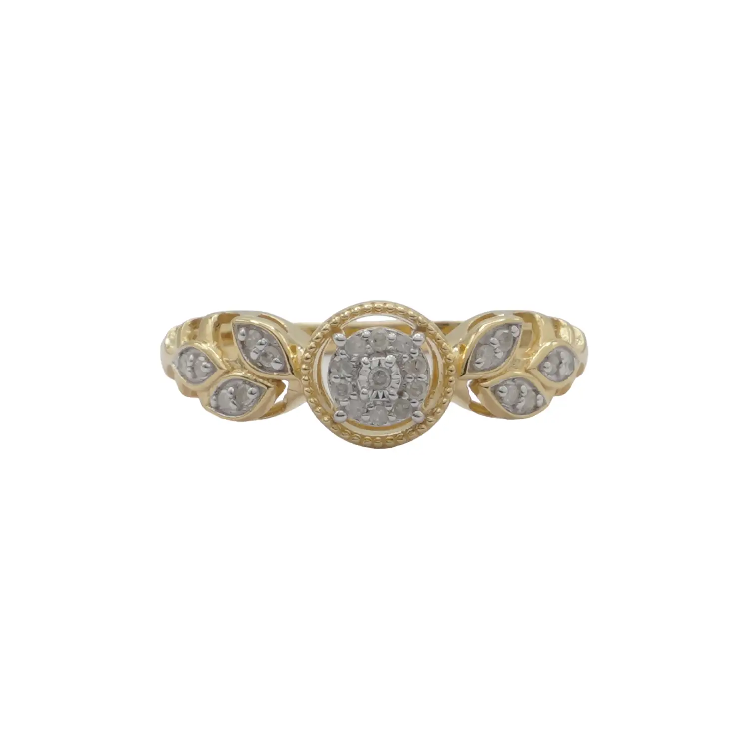 ยูนีช แหวนเงิน925 ชุบทอง14K ประดับเพชรสีขาว Sweet Halo Ring