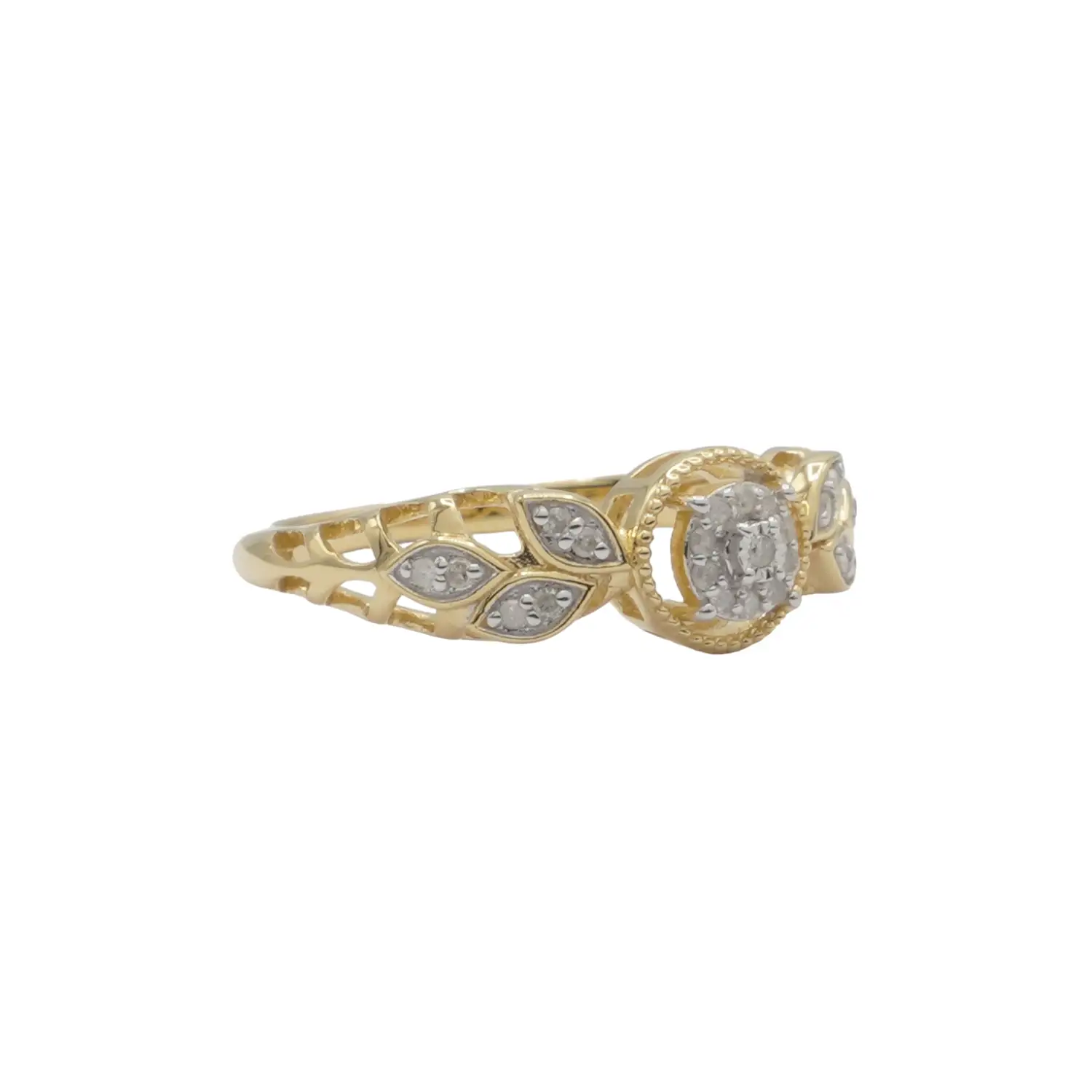 ยูนีช แหวนเงิน925 ชุบทอง14K ประดับเพชรสีขาว Sweet Halo Ring - Image 2