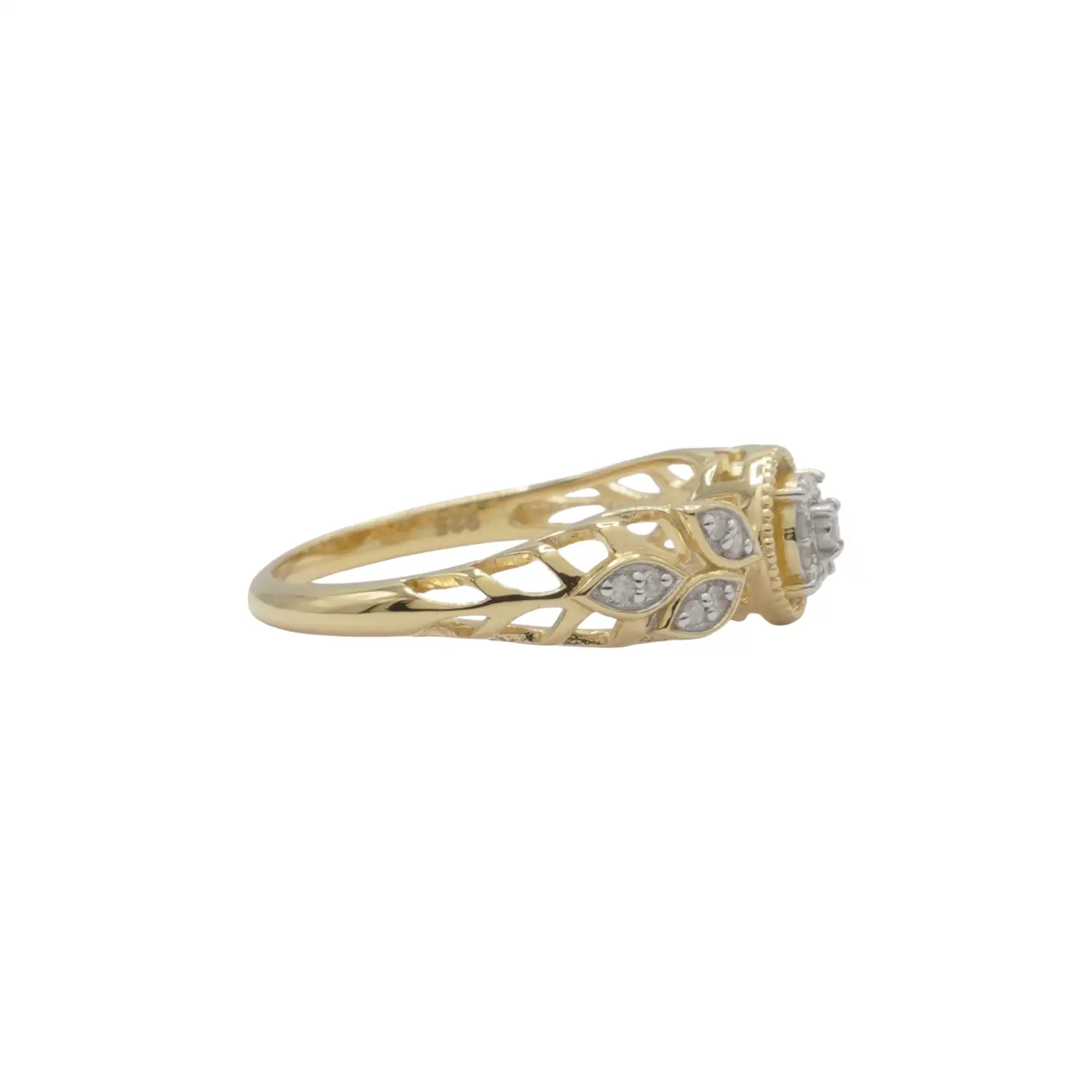 ยูนีช แหวนเงิน925 ชุบทอง14K ประดับเพชรสีขาว Sweet Halo Ring - Image 3