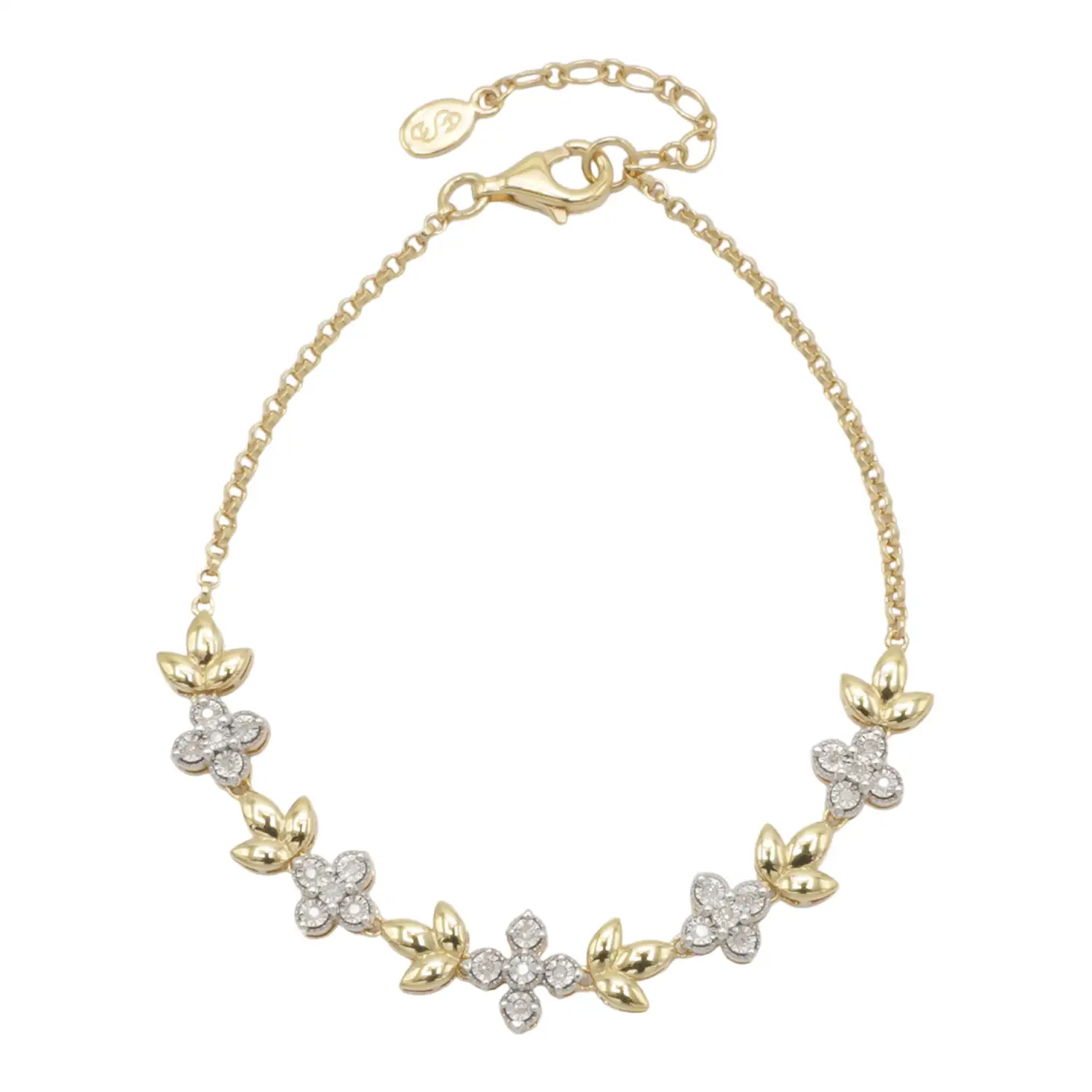 ยูนีช สร้อยข้อมือเงิน925 ชุบทอง14K ประดับเพชรสีขาว ดีไซน์ The Infinity