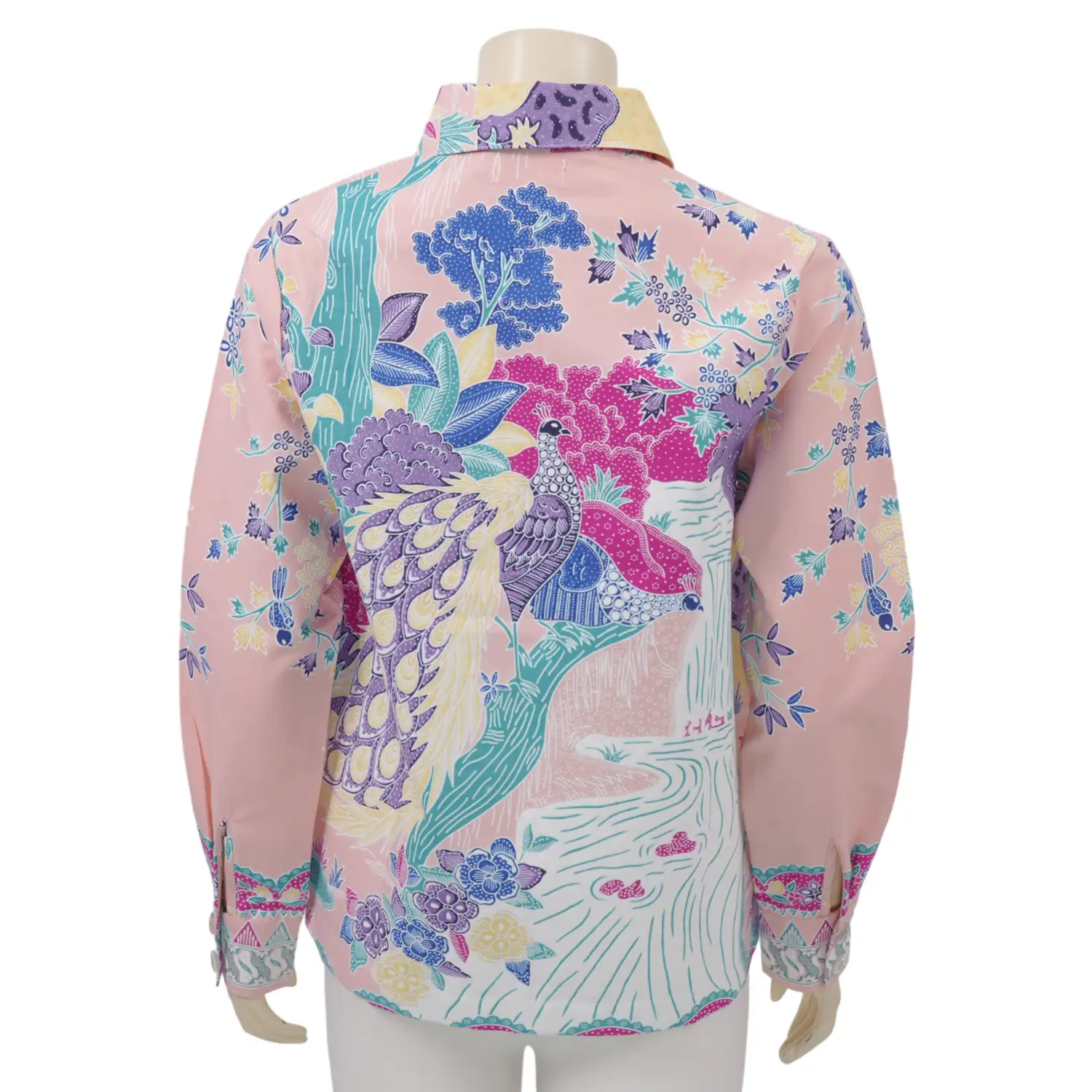 เซ้าท์ แฟบริค เสื้อเชิ้ตแขนยาว ผ้าปาเต๊ะ ลายนกยูง - Image 3