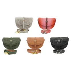 เอสซี ศรีราชา กระเป๋าสะพาย หนังท้องจระเข้แท้  ดีไซน์ Saddle Bag