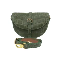 เอสซี ศรีราชา กระเป๋าสะพาย หนังท้องจระเข้แท้ ดีไซน์ Saddle Bag - Image 3