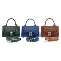 เอสซี ศรีราชา กระเป๋าถือหนังท้อง จระเข้แท้ ดีไซน์ Flap Bag  (ใช้งานได้ 2 แบบ)