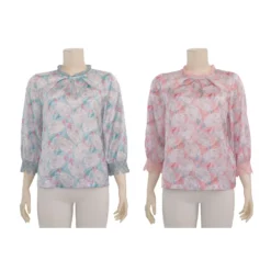 มินนะ เซตเสื้อเบลาส์คอเต่า แขนพองยาว 5 ส่วน  พิมพ์ลายดอกไม้  รวม 2 ตัว (สงวนสิทธิ์ในการเลือก)