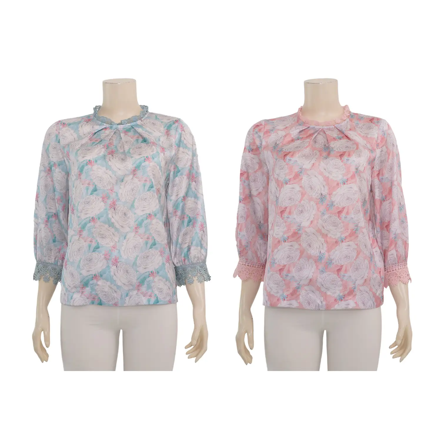 มินนะ เซตเสื้อเบลาส์คอเต่า แขนพองยาว 5 ส่วน พิมพ์ลายดอกไม้ รวม 2 ตัว (สงวนสิทธิ์ในการเลือก)