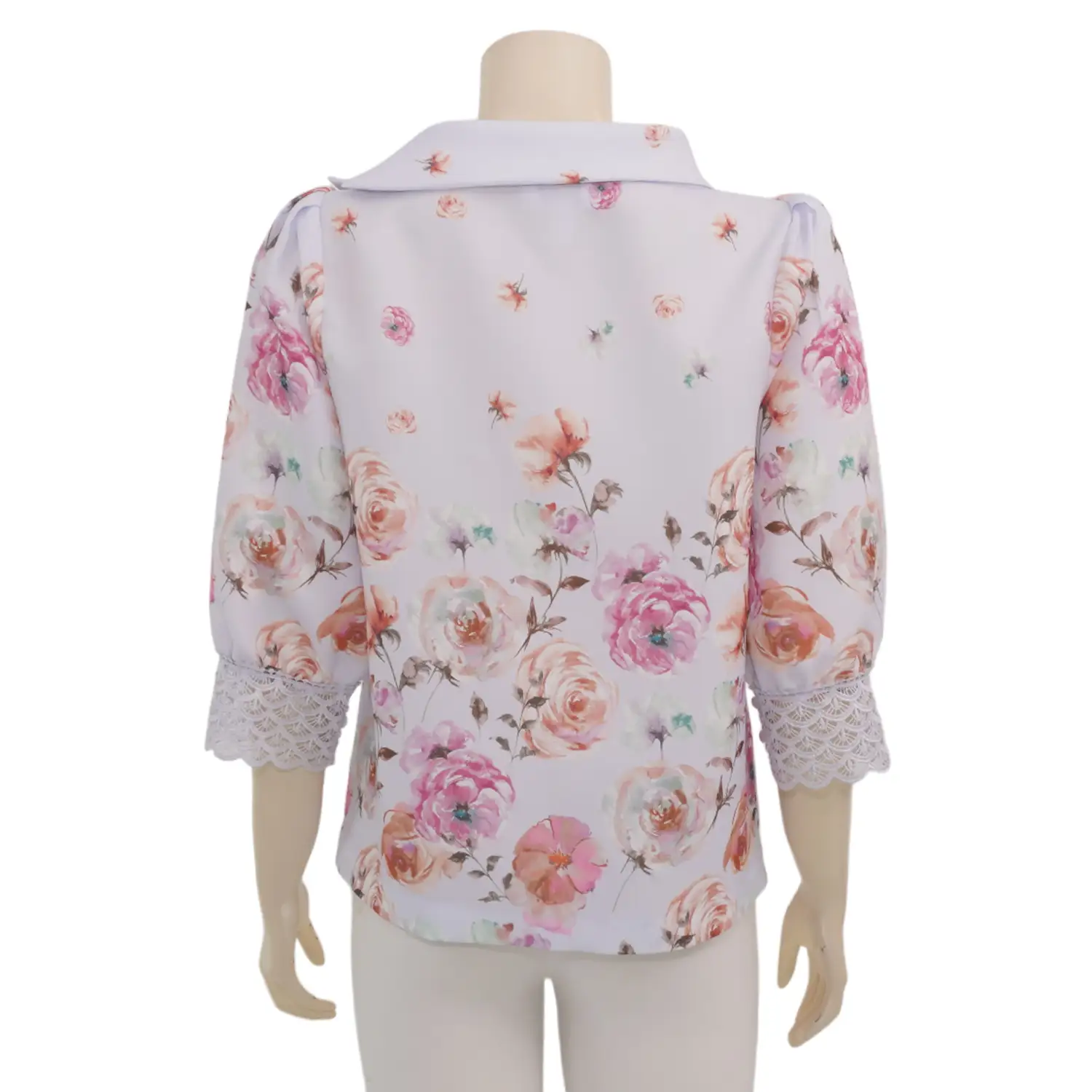 มินนะ เสื้อเบลาส์คอเต่า แขนพองยาว 3 ส่วน ลายฟลอรัล - Image 3