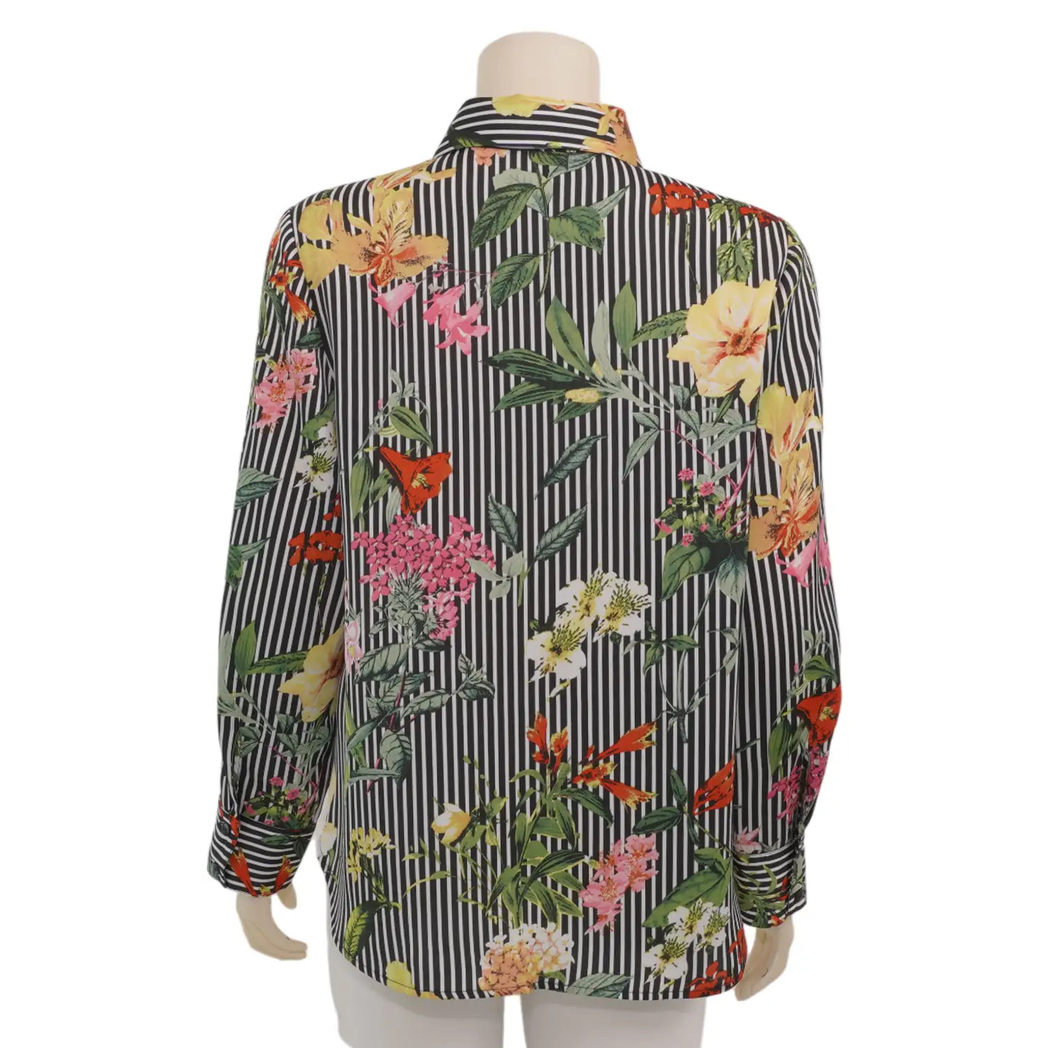 เบคกี้ รัสเซล เสื้อเบลาส์คอปาด แขนพองยาว 5 ส่วน ผ้าซาตินลายดอกไม้ - Image 6