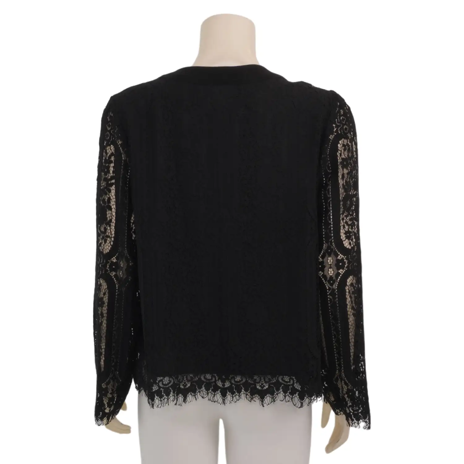เบคกี้ รัสเซล เสื้อเบลาส์คอปาด แขนพองยาว 5 ส่วน ผ้าซาตินลายดอกไม้ - Image 3