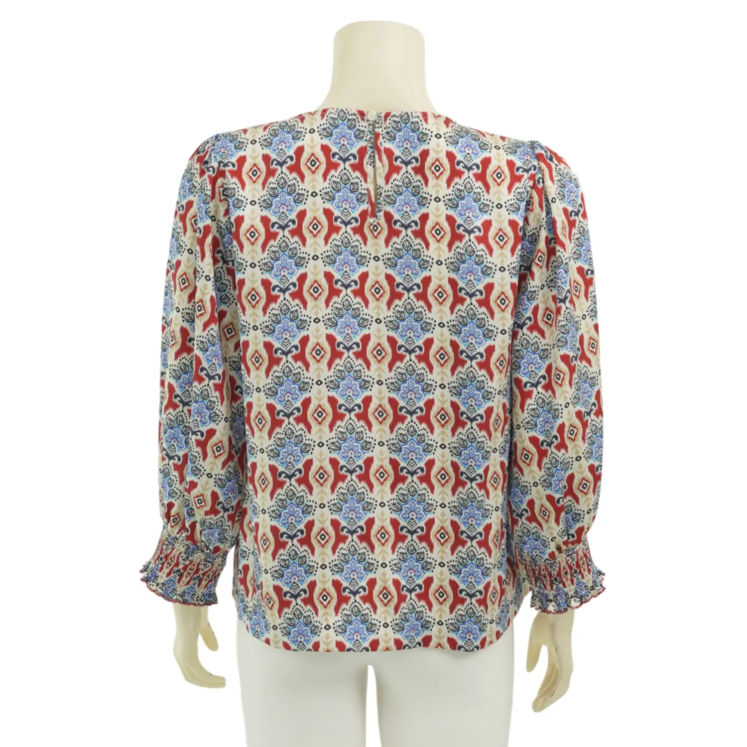 ไอ ไอ เอ็ม เค เสื้อเบลาส์คอกลม แขนพองยาว 5 ส่วน ปลายแขนสม็อก - Image 3