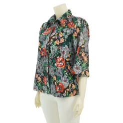 อาลิย่า เสื้อเชิ้ต แขน 3 ส่วน  ผ้าลูกไม้ราเชล ลายดอกไม้ - Image 2