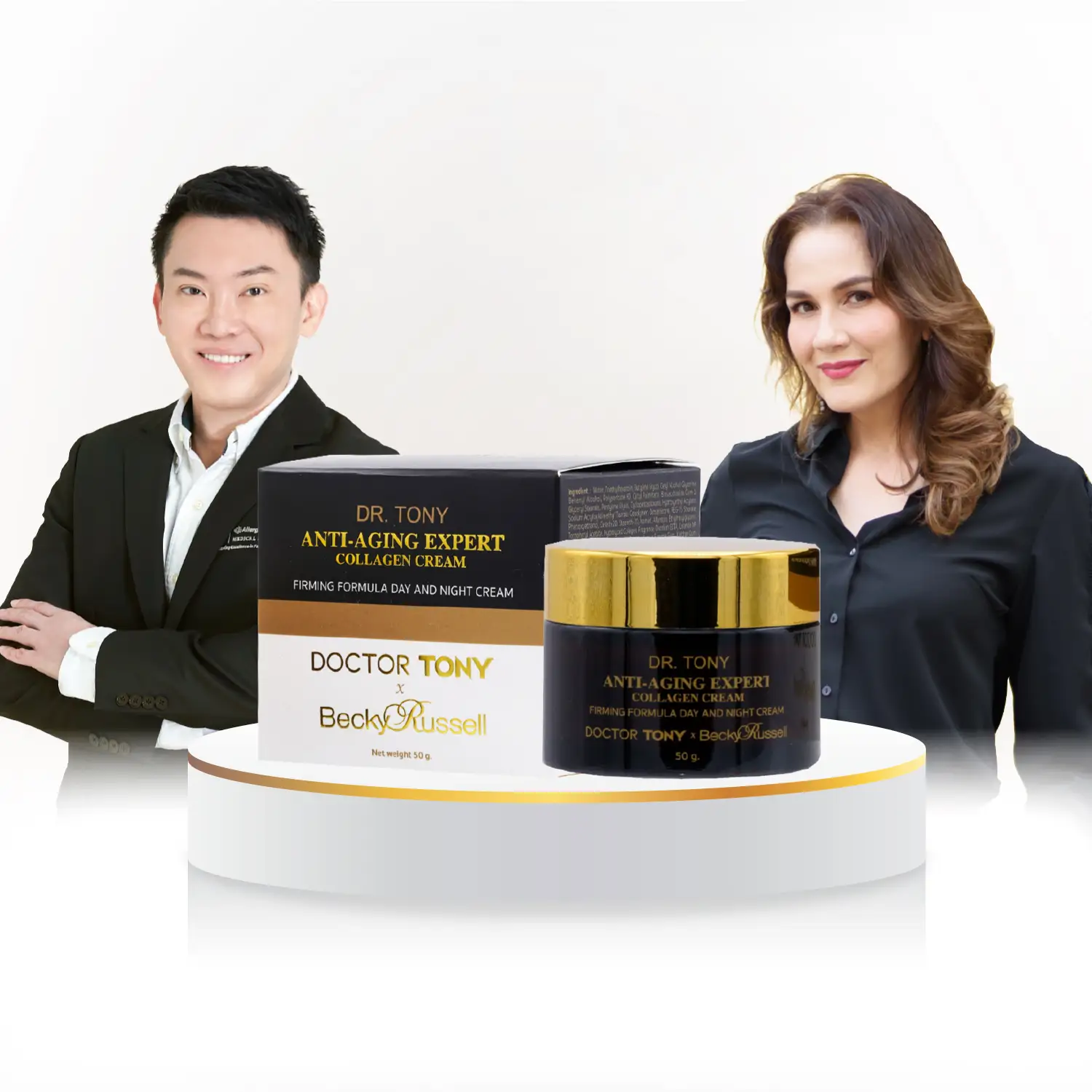 เซตดร.โทนี่ x เบคกี้ รัสเซลล์ แอนตี้ - เอจจิ้ง เอ็กซ์เพคท์ คอลลาเจน ครีม ขนาด 50 กรัม 3 กระปุก - Image 2