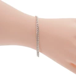 อิตาลี โกลด์ สร้อยข้อมือทอง18K เจียเหลี่ยมเพชร - Image 6