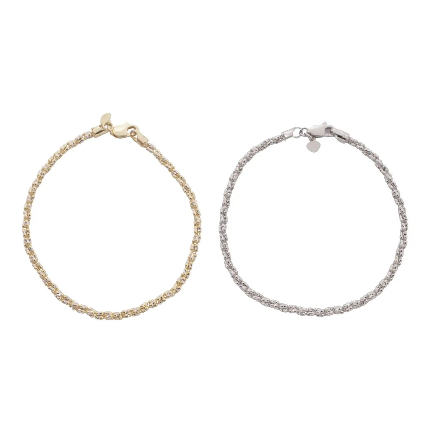 อิตาลี โกลด์ สร้อยข้อมือทอง18K เจียเหลี่ยมเพชร