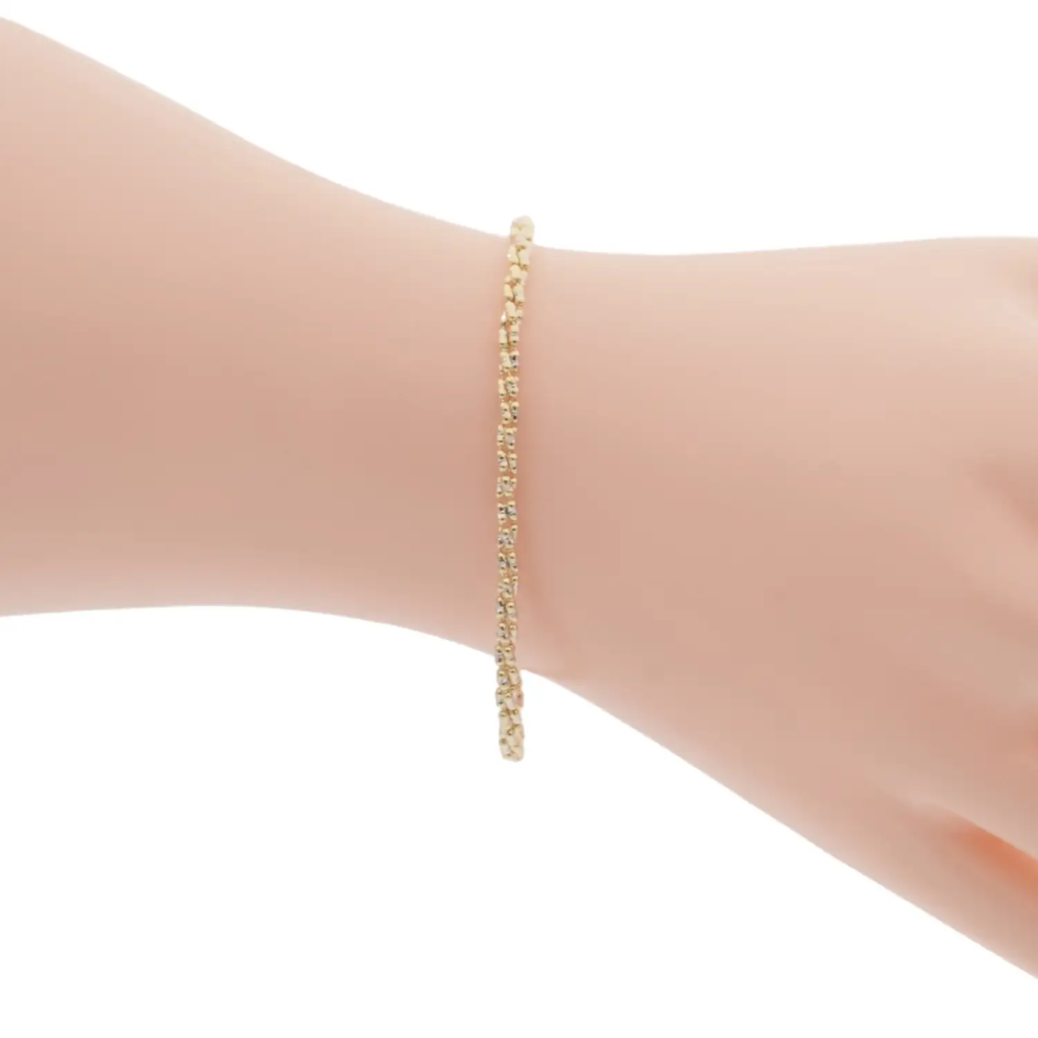 อิตาลี โกลด์ สร้อยข้อมือทอง18K เจียเหลี่ยมเพชร - Image 2