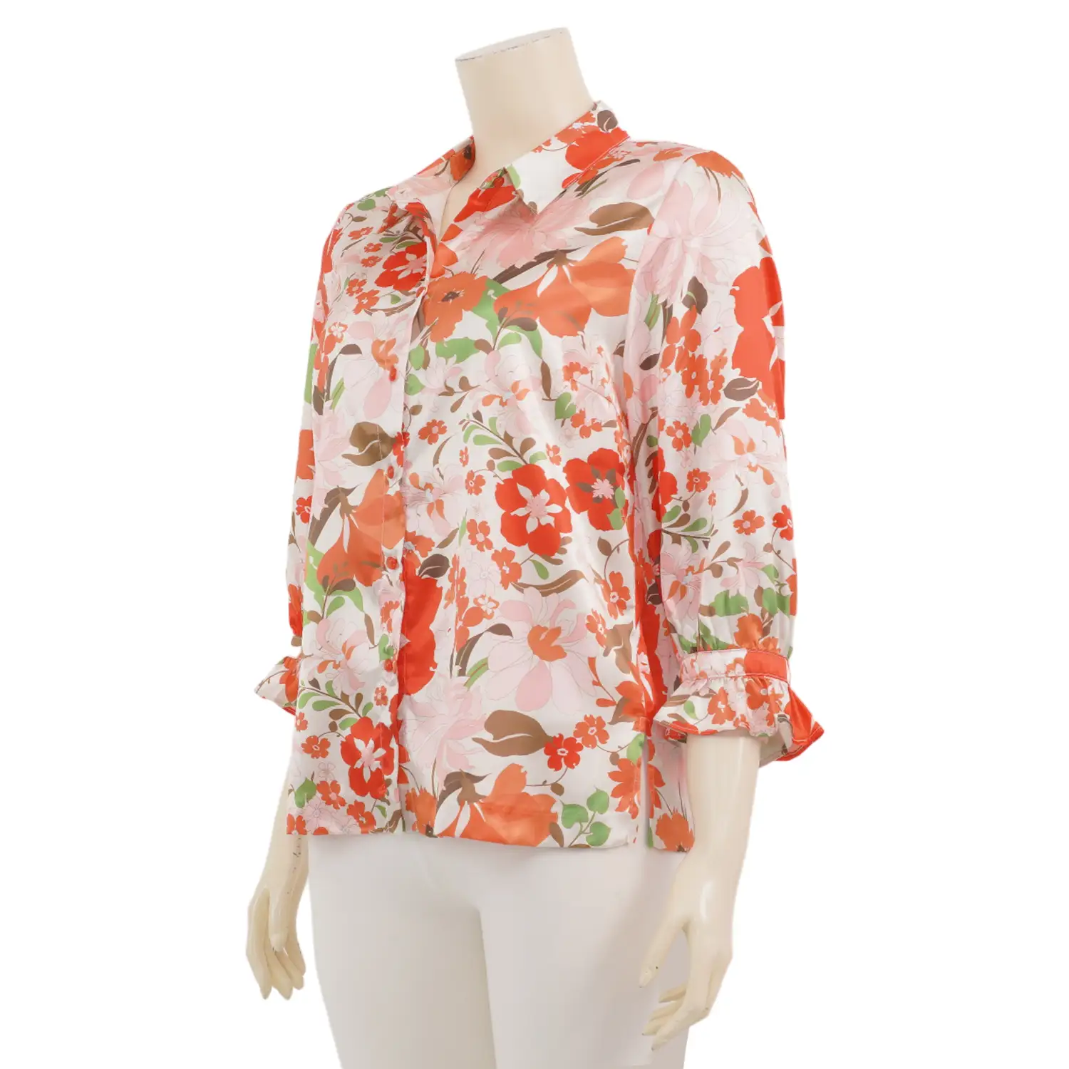 มินนะ เสื้อเชิ้ต แขนพอง ยาว 5 ส่วน พิมพ์ลายดอกไม้ - Image 2