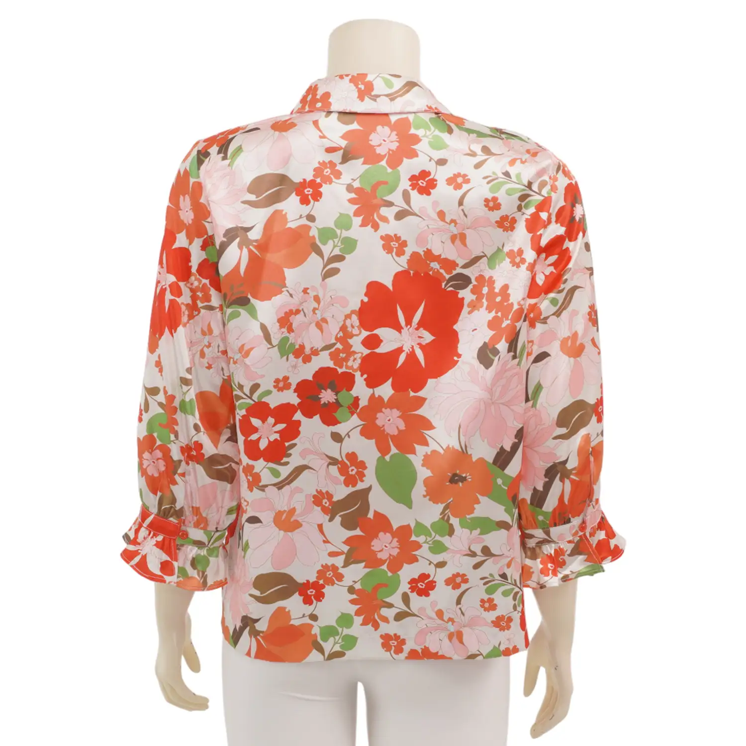มินนะ เสื้อเชิ้ต แขนพอง ยาว 5 ส่วน พิมพ์ลายดอกไม้ - Image 3