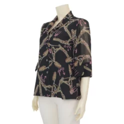 มิกิโกะ เสื้อเชิ้ตคอปกกล้วยหอม แขน 3 ส่วน ผ้าชีฟองลายเข็มขัด - Image 2