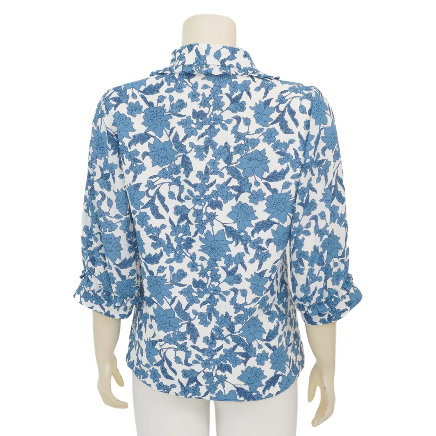 มิกิโกะ เสื้อเชิ้ตคอปกปีกนก แขน 3 ส่วน ผ้าชีฟองโดบี้ - Image 3