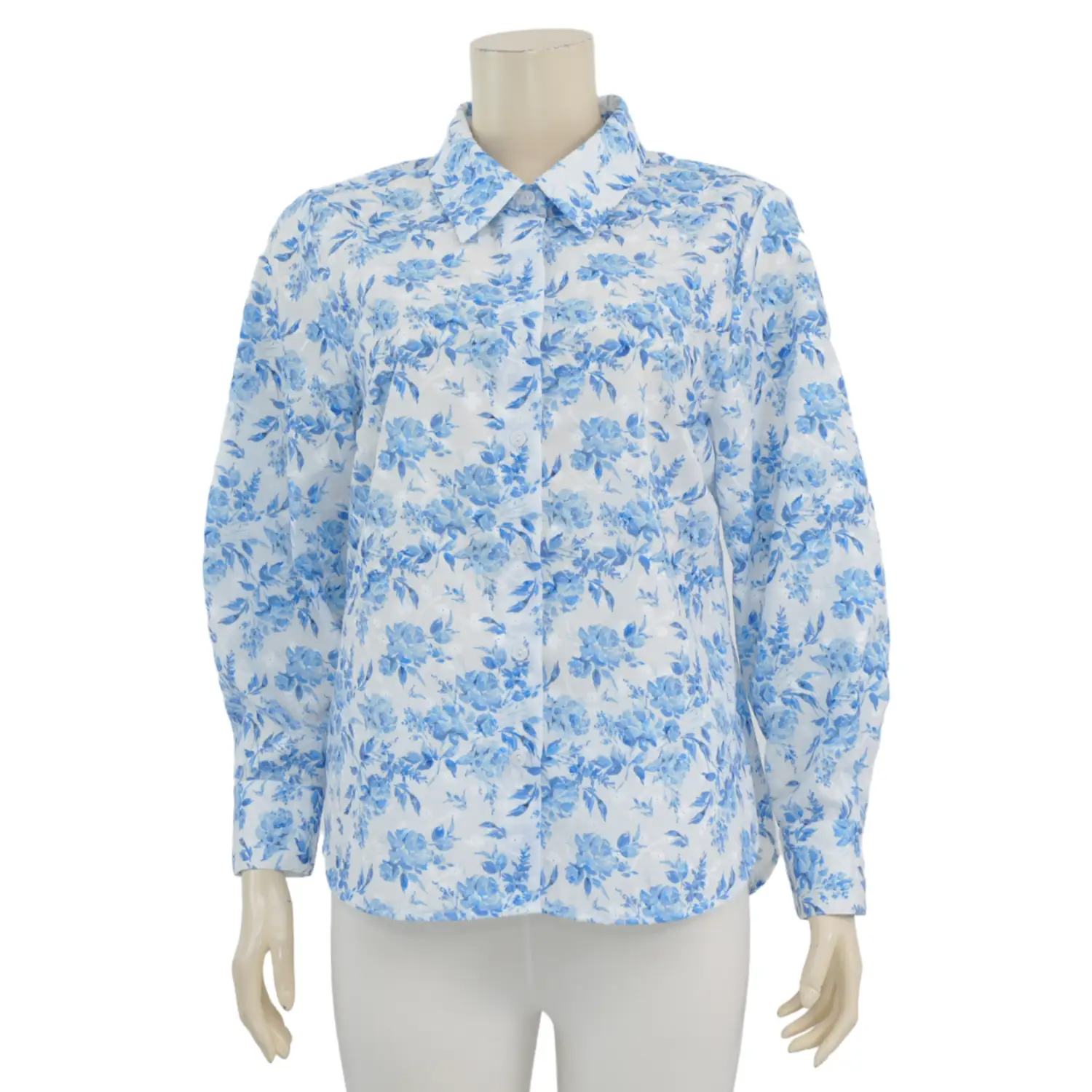 เบคกี้ รัสเซล เสื้อเชิ้ต แขนยาว ปักฉลุลาย Porcelin Floral