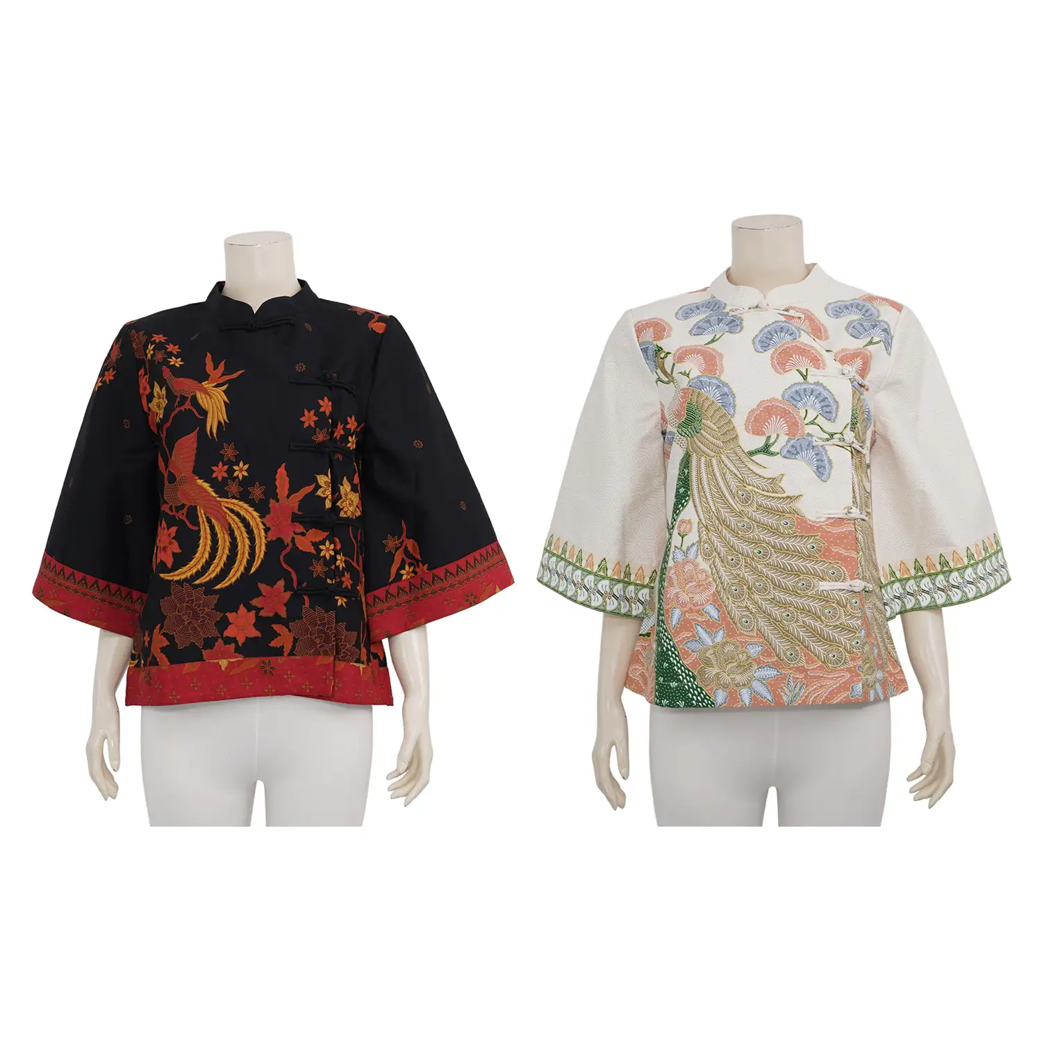 เซ้าท์ แฟบริค เสื้อคอจีน แขน 4 ส่วน ทรงแขนฮองเฮา ผ้าปาเต๊ะ