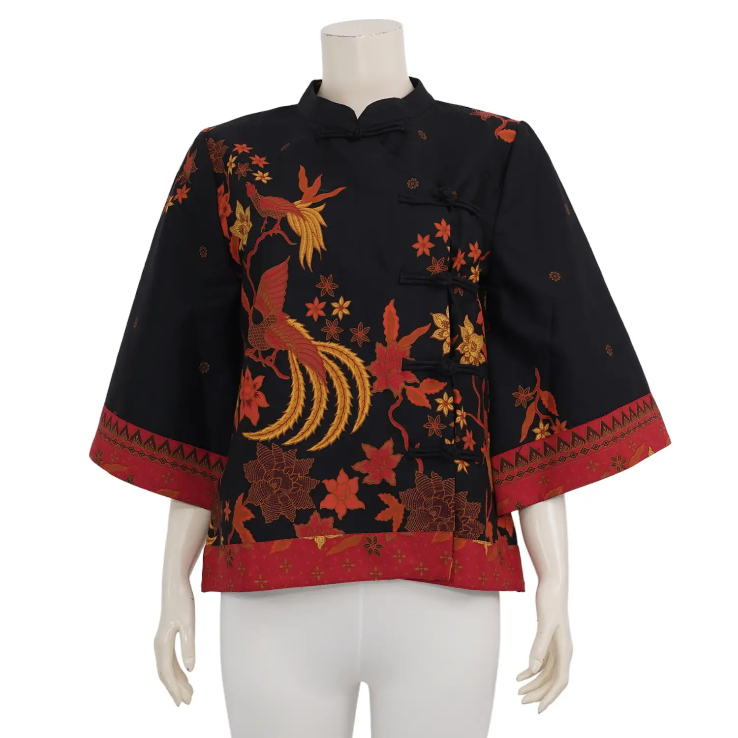 เซ้าท์ แฟบริค เสื้อคอจีน แขน 4 ส่วน ทรงแขนฮองเฮา ผ้าปาเต๊ะ - Image 2