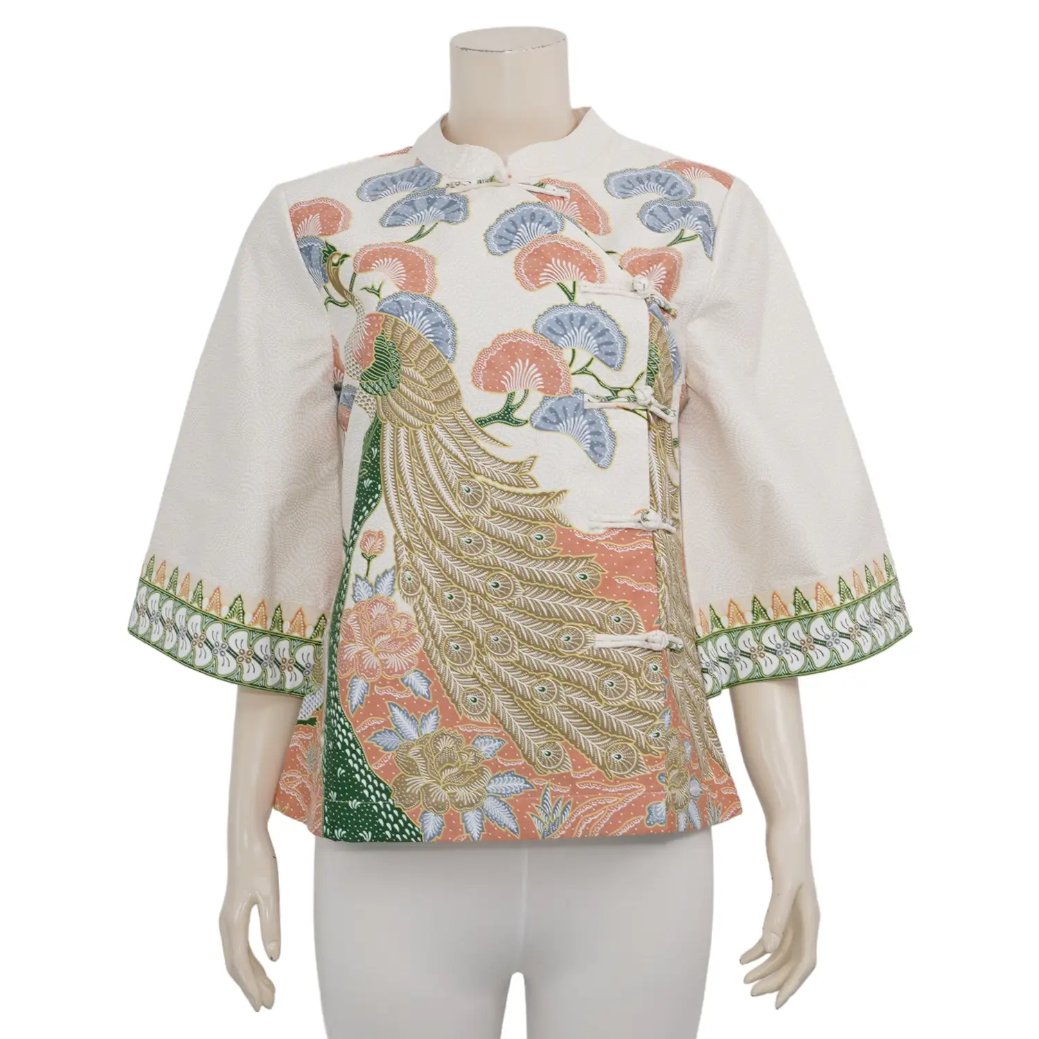 เซ้าท์ แฟบริค เสื้อคอจีน แขน 4 ส่วน ทรงแขนฮองเฮา ผ้าปาเต๊ะ - Image 3