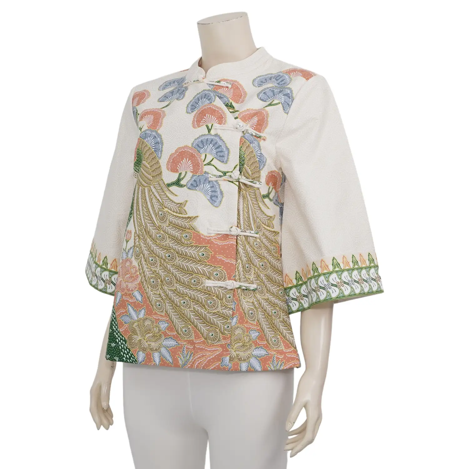 เซ้าท์ แฟบริค เสื้อคอจีน แขน 4 ส่วน ทรงแขนฮองเฮา ผ้าปาเต๊ะ - Image 4